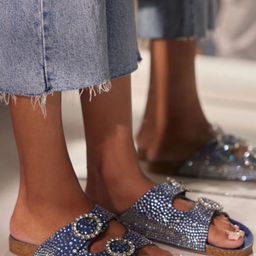 CAI Women Embellished Open Toe Flats-51