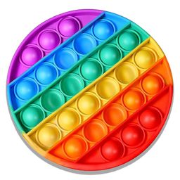 Enorme Round Shape Pop Bubble Stress Relieving Silicone Pop It Fidget Toy - Multicolor-9