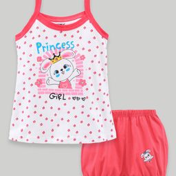 Cucumber Singlet Sleeves Inner Wear Set Princess Print - Red-image-24