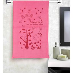 JARS Collections 100% Microfiber Very Soft Cartoon Animal Print Baby Bath Towel - Pink-image-33