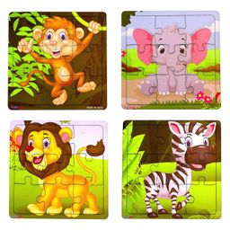 Fiddly's Wood Jigsaw Puzzles for Kids And Children 9 Pieces Animal Pack of 4-21