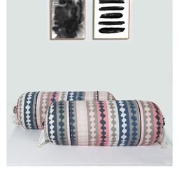 Kuber Industries Bolster Covers  Soft Cotton Bolster Cover Set  Diwan Round Bolster Pillow Covers   Zig Zag Design Roll Masand Cover  16x32 Inch  Pack of 2   Multicolor-10