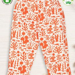 Pranava 100% Organic Cotton Sea World Printed Pant- White-image-75
