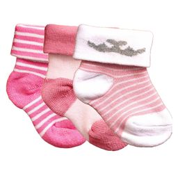 NEXT2SKIN Pack Of 3 Striped Detailed Soft Cotton Socks - Hot Pink Dark Pink & Blush Pink-picture-31