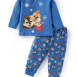 Babyhug Disney Single Jersey Knit Full Sleeves Night Suit With Chip N Dale Graphics - Blue-picture-38