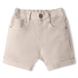 Babyhug Washed Denim Mid Thigh Shorts With Stretch - Offwhite-image-57