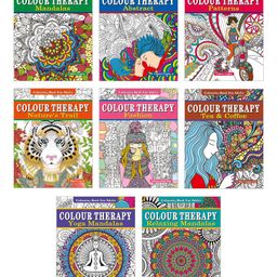 Colour Therapy Colouring Book For Adults, Mandalas, Patterns, Yoga Mandalas & more, Set of 8 Books - English-14
