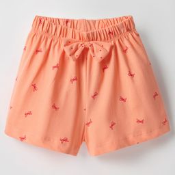 Tango Single Jersey Knit Knee Length Shorts With Bow Applique - Orange-image-28