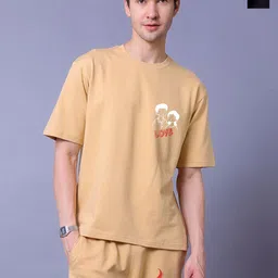 Lazy Lush Pack Of 2 Printed Pure Cotton T-shirt With Joggers Co-Ords-94