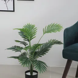 ARICK DECOR Green 1 Pieces Palm Artificial Plant With Pot-44