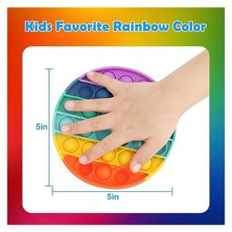 Enorme Round Shape Pop Bubble Stress Relieving Silicone Pop It Fidget Toy - Multicolor image 4