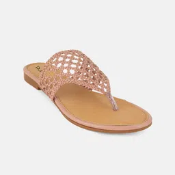Rubeezz Women Party T-Strap Flats with Laser Cuts-picture-2
