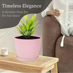 Kuber Industries 6-Pieces Pink & Peach Colored Textured Planters image 2