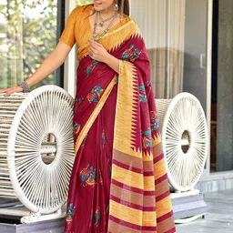 Pandadi Saree Ethnic Motifs Block Print Sarees-picture-6