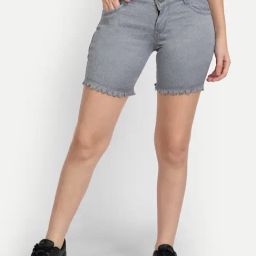 Angelfab Grey Cotton Textured Shorts-picture-13