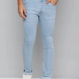 Allen cooper Sky Blue Regular Fit Lightly Washed Jeans-image-71