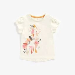 Mothercare Kids Cream Cotton Printed Top-25