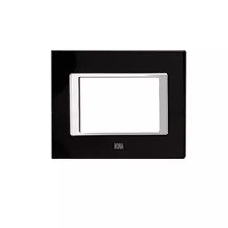 Anchor Roma Urban Clear 18 Module Space Black Glass Cover Plate with Base Frame & Chrome Collar, 66918GSB-picture-11