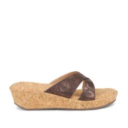 Inc.5 Women's Brown Cross Strap Wedges-image-71