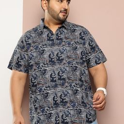 Thomas Scott Men Plus Size Premium Slim Fit Printed Pure Cotton Casual Shirt-image-30