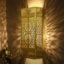 Homesake Gold-Toned Metal Rectangle Shaped Wall Lamp-image-93