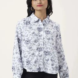 Honey by Pantaloons Off-White & Blue Printed Shirt-picture-34