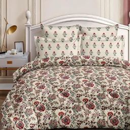 RF RELAXFEEL White Floral Printed Microfiber Heavy Winter 210 GSM Double Bed Comforter-image-89