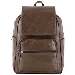 Toteteca Brown Textured Large Laptop Backpack-15