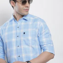 The Indian Garage Co Men Blue Checked Casual Shirt-image-98