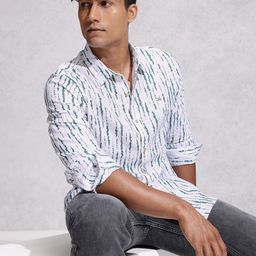 WROGN Pure Cotton Abstract Printed Casual Shirt-image-83