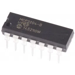 MCP3204 12-Bit 4-Channel A/D Converter (ADC) with SPI Interface IC DIP-14 Package-26