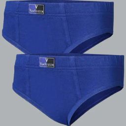 Van Heusen Regular Fit Anti Bacterial Colour Fresh Solid Briefs - Pack of 2 - Sodalite Blue-image-94