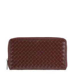 Toteteca Brown Textured Zip Around Wallet for Women-63