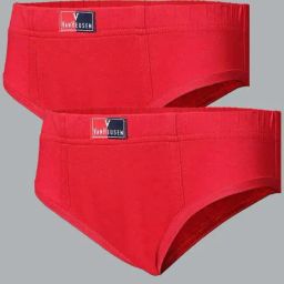 Van Heusen Regular Fit Anti Bacterial Colour Fresh Solid Briefs - Pack of 2 - Turkey Red-image-95