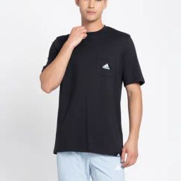 Adidas Black Regular Fit Printed Sports T-Shirt-image-94