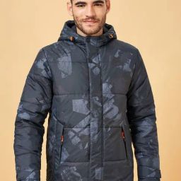 Urban Ranger by Pantaloons Navy Regular Fit Printed Hooded Jacket-picture-12