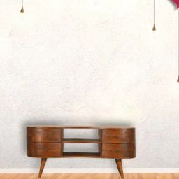 Artisan Furniture Chestnut Wave Brown Wood Entertainment Unit-image-1