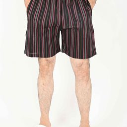 Blissence Men Striped Pure Cotton Lounge Shorts-image-127