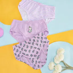 Pantaloons Junior Girls Pack of 3 Printed Anti Bacterial Cotton Briefs-image-19