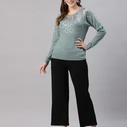 Mafadeny Women Quirky Embellished Pullover-image-4