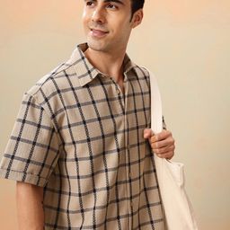 Mast & Harbour Checked Relaxed Fit Casual Shirt-image-96