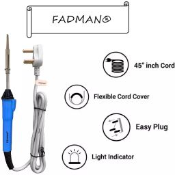 Fadman Basic Complete Part Type-8 Soldering Iron Kit, Solder Wire, Soldering Paste Flux, Soldering Iron Stand, Tweezer, Desoldering Wick, Soldering Bit, 2 In 1 Screw Driver, Soldering Iron 25 W Simple (Flat Tip) image 5