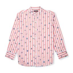 Gini & Jony Kids Pink & White Cotton Striped Full Sleeves Shirt-image-74