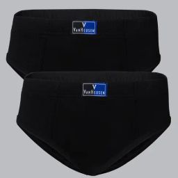 Van Heusen Boys Anti Bacterial And Colour Fresh Solid Briefs - Pack of 2 - Pure Black-16