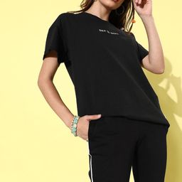 Roadster Women Black Oversized T-shirt with Joggers-picture-47