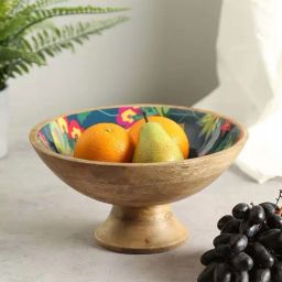 India Circus by Krsnaa Mehta Navy Mango Wood Forest Cyanic Pop Burst Fruit Bowl (1 L)-image-61