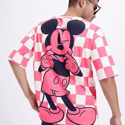 Kook N Keech Disney Men Mickey Mouse Printed Pure Cotton Oversized T-shirt-image-55