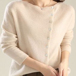 all about you Women Boat Neck Long Sleeves Button Cardigan-picture-36