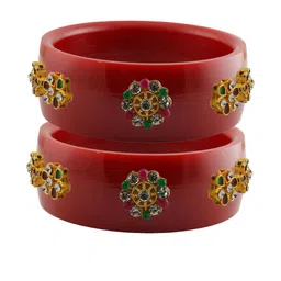 Vidhya Kangan Multi-Coloured Brass Bangles-image-89