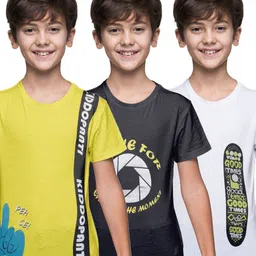 KiddoPanti Boys 3 Printed Raw Edge T-shirt-picture-4